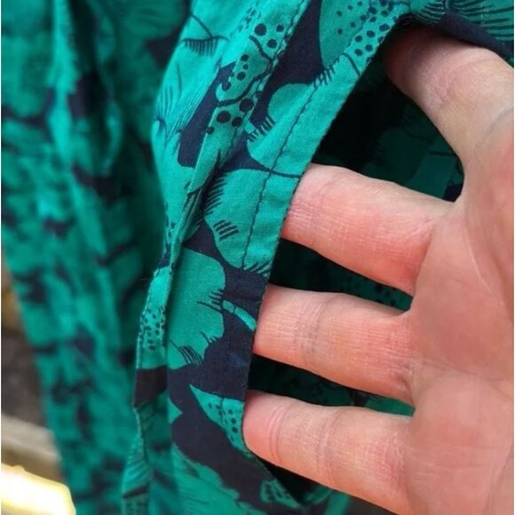 Sundance Teal Leaf Print Jumpsuit - Picture 7 of 9